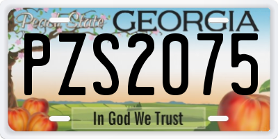 GA license plate PZS2075