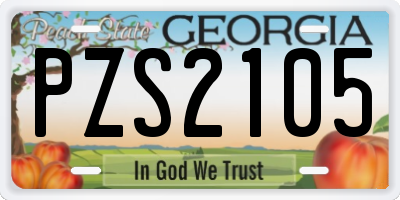 GA license plate PZS2105