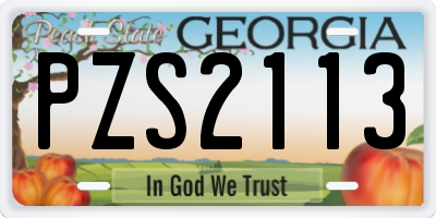 GA license plate PZS2113