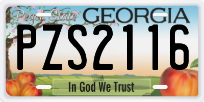 GA license plate PZS2116