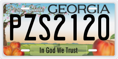 GA license plate PZS2120