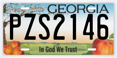 GA license plate PZS2146