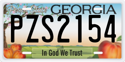 GA license plate PZS2154