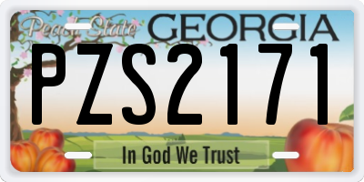GA license plate PZS2171