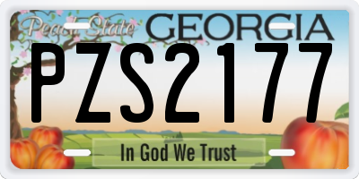 GA license plate PZS2177