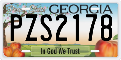 GA license plate PZS2178