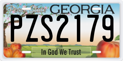 GA license plate PZS2179