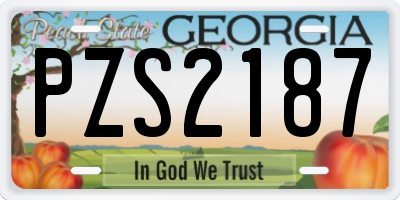 GA license plate PZS2187