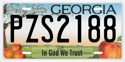 GA license plate PZS2188