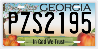 GA license plate PZS2195