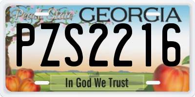 GA license plate PZS2216