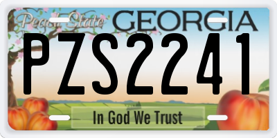 GA license plate PZS2241
