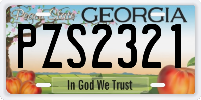 GA license plate PZS2321