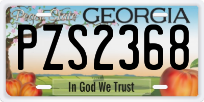 GA license plate PZS2368