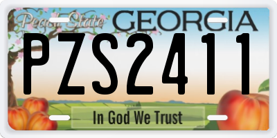 GA license plate PZS2411