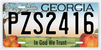 GA license plate PZS2416
