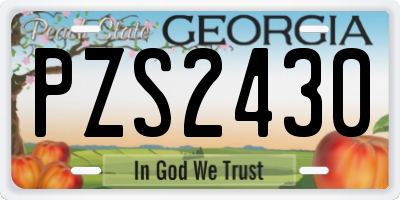 GA license plate PZS2430