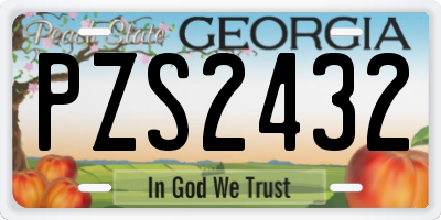 GA license plate PZS2432