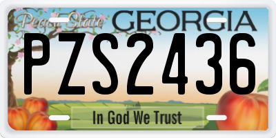 GA license plate PZS2436