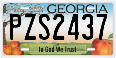 GA license plate PZS2437