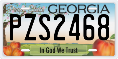 GA license plate PZS2468