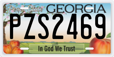 GA license plate PZS2469