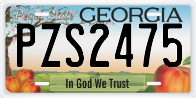 GA license plate PZS2475