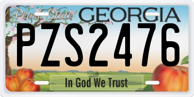 GA license plate PZS2476