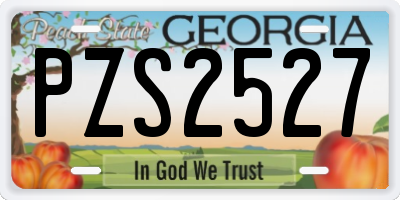 GA license plate PZS2527