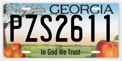 GA license plate PZS2611