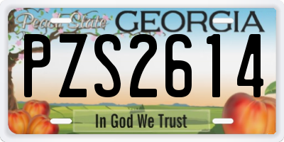 GA license plate PZS2614