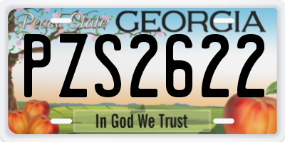 GA license plate PZS2622