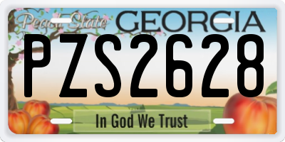 GA license plate PZS2628