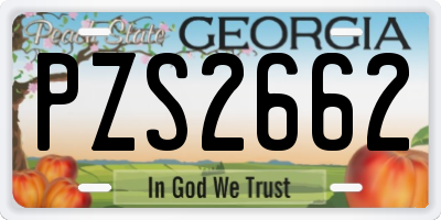 GA license plate PZS2662