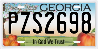 GA license plate PZS2698