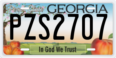 GA license plate PZS2707