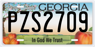 GA license plate PZS2709