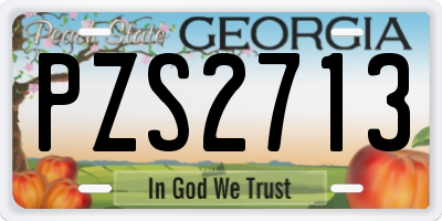 GA license plate PZS2713