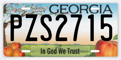 GA license plate PZS2715
