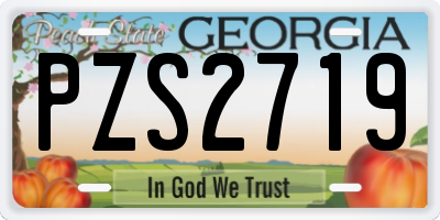 GA license plate PZS2719