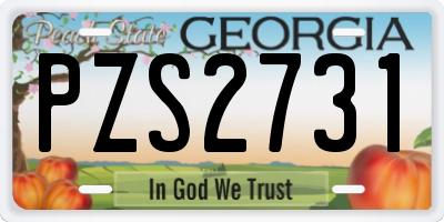 GA license plate PZS2731