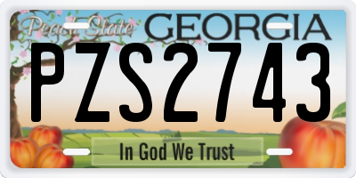 GA license plate PZS2743
