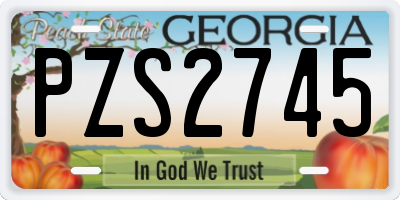 GA license plate PZS2745