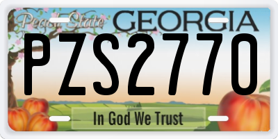 GA license plate PZS2770