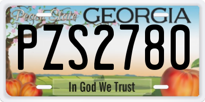 GA license plate PZS2780