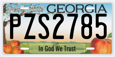 GA license plate PZS2785