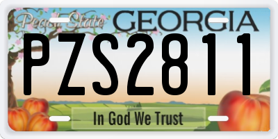 GA license plate PZS2811