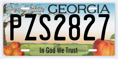 GA license plate PZS2827