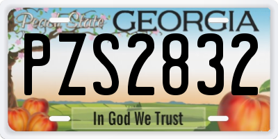 GA license plate PZS2832