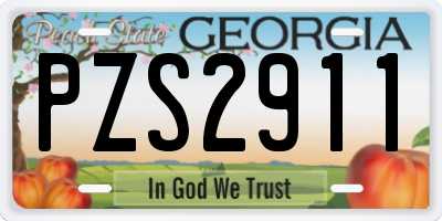 GA license plate PZS2911